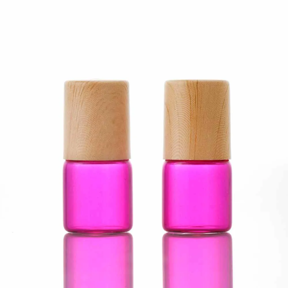 2ML 3ml 5ml Roll-On Empty Glass Bottle Brown Color Rollon Metal Roller Ball Bottle