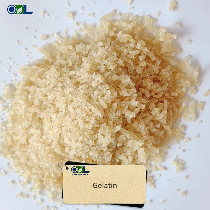 Halal Edible Gelatin Powder Vegetable Stabilizer Food Additives Bulk Kosher Certified Dried Leaf Gelatin Colorants Packaged Bags