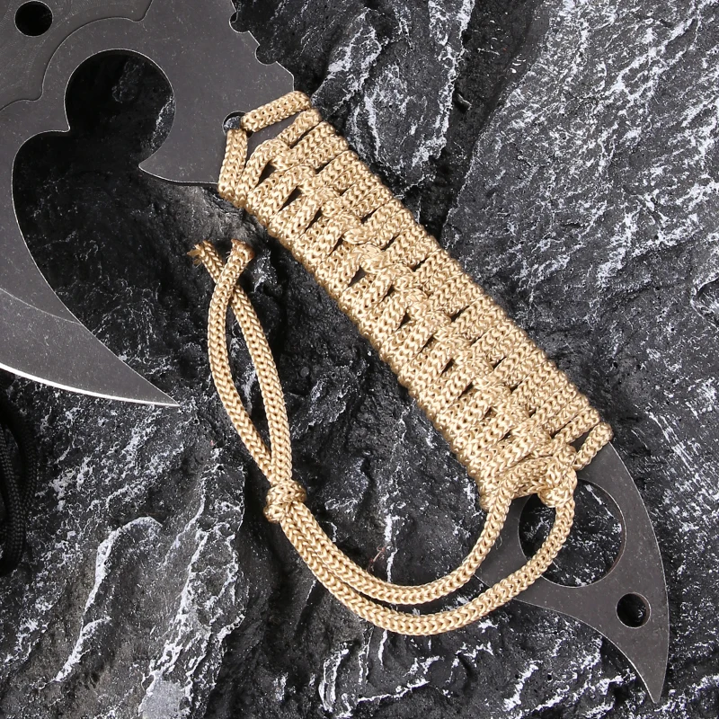 Multipurpose professional high steel  black blade multi function outdoor Axe sickle with emergency tied rope handle