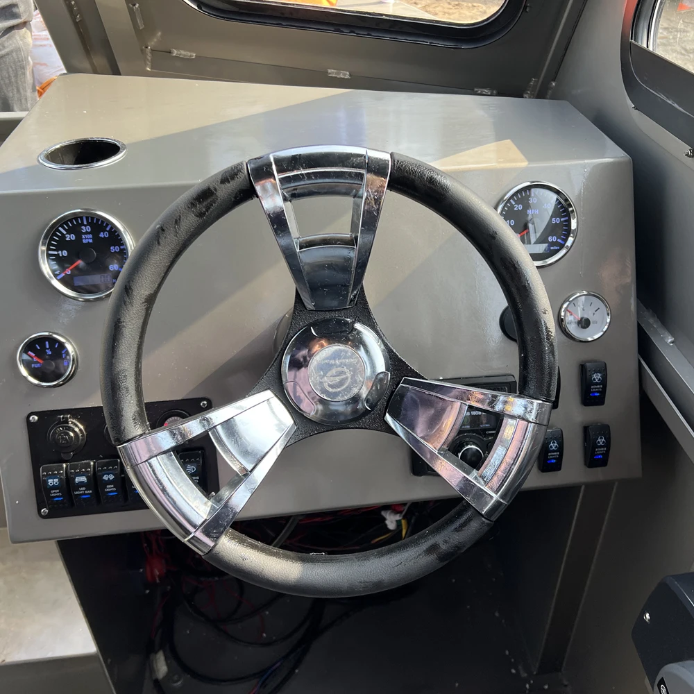 KINOCEAN 22FT Aluminum Dual Control Fishing Boat With Half Cabin For Sale