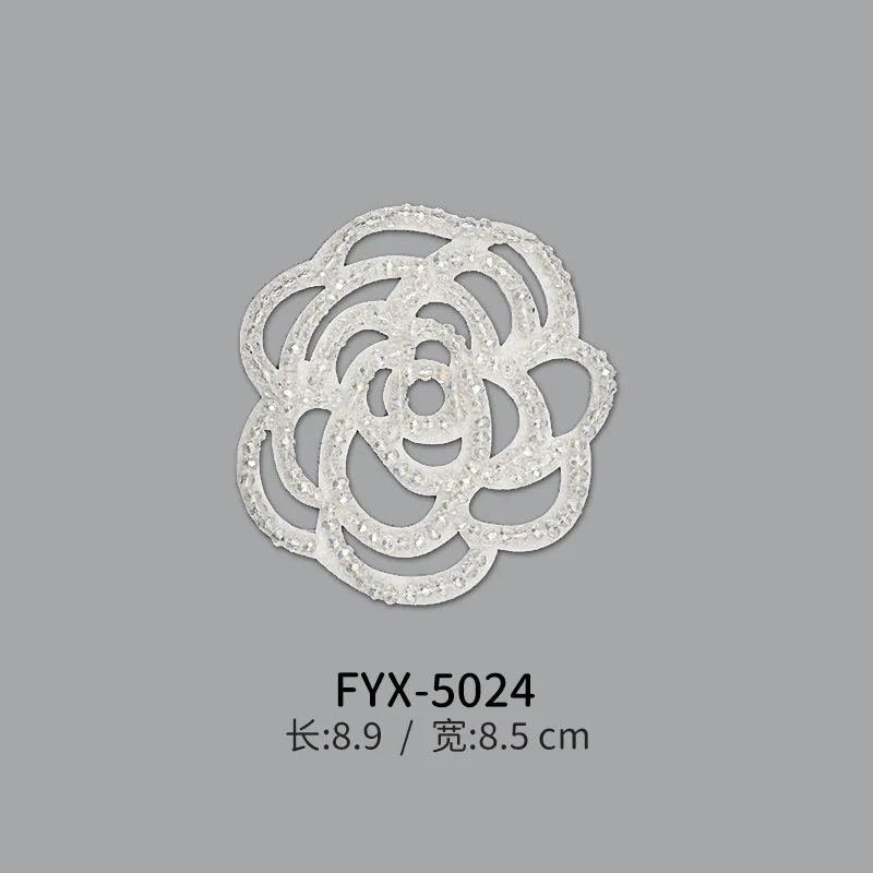 Handmade Hollow out Flower Design Sew on Clothing Hat Bags Accessories with Bead Rhinestone Crystal Appliques Patch
