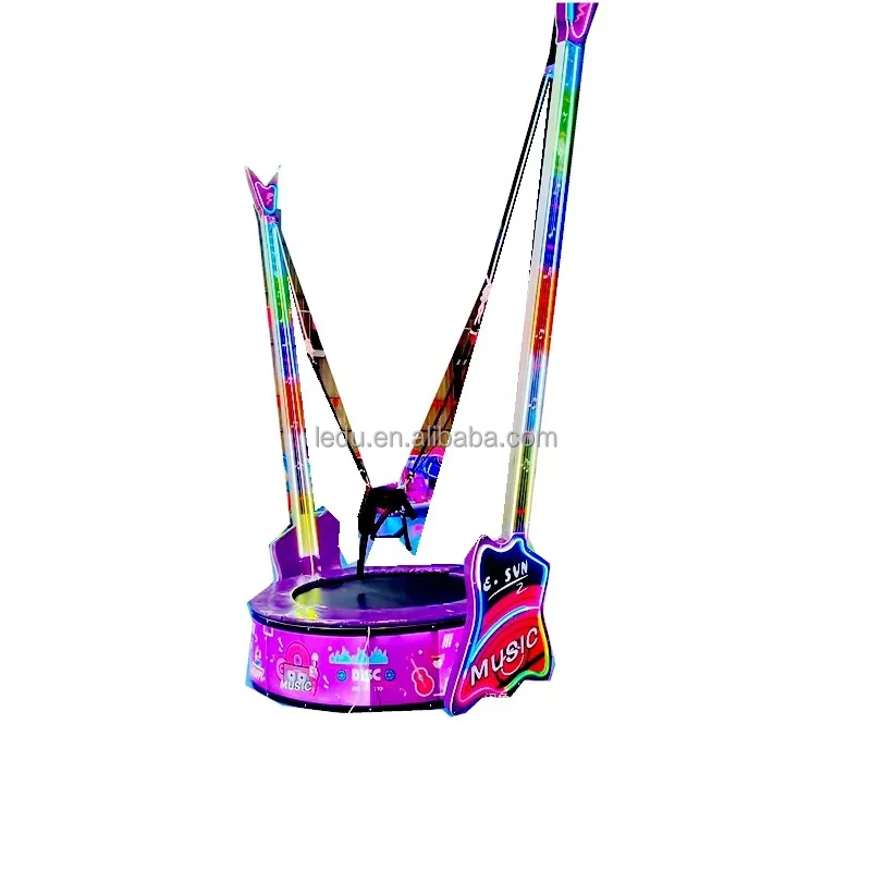 Shopping mall kids amusement rides single person guitar bungee trampoline for sale