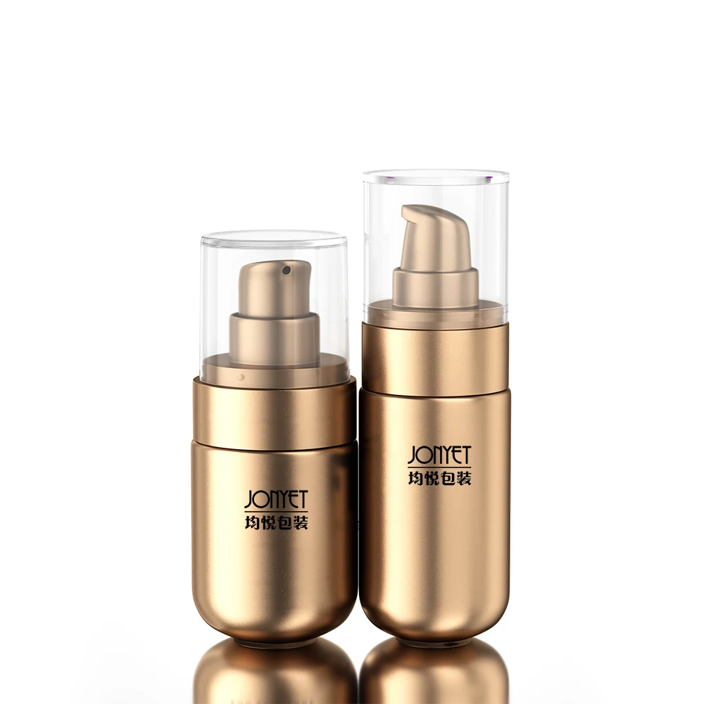 pet bottle for skin care cosmetic 30/50/80/120ml 100ml serum packaging gold matte round luxury lotion skincare hair oil bottle
