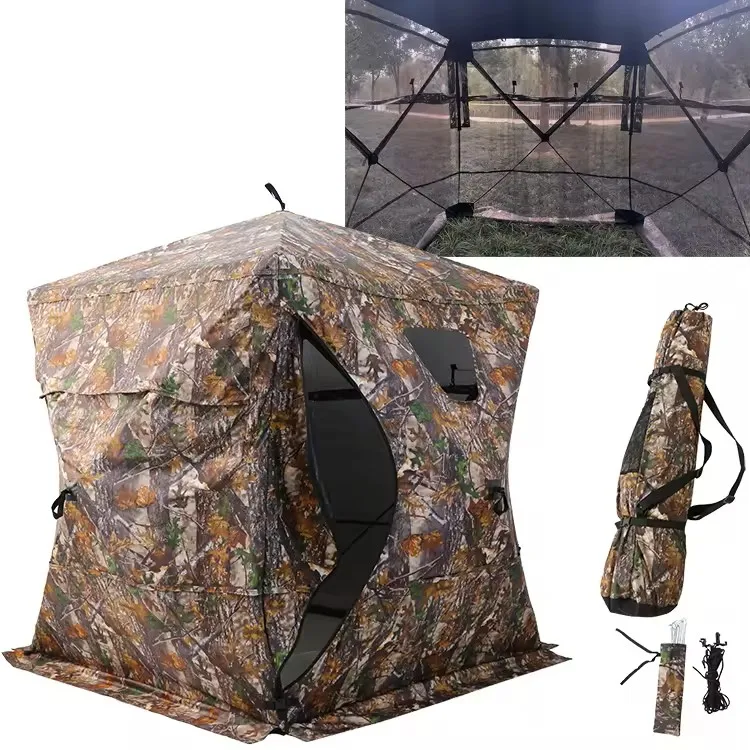 Professional 270-Degree See-Through Oxford Fabric Camouflage Hunting Blind Tent for Outdoor Camping