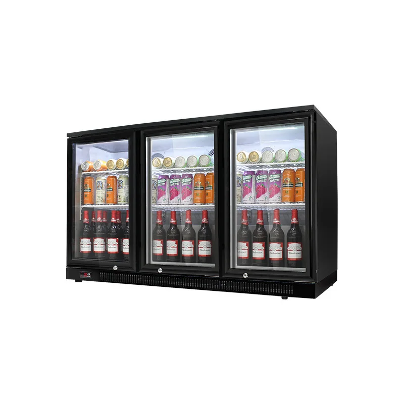 High Quality Three-Door Mini Wine and Beer Display Refrigerator Air-Cooled Built-in Fridge Sliding or Revolving Door Bar Fridge