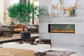 Electric LED Fireplace with Heater Water Vapor & Multi-Color Flame Effect TV Stand Installation