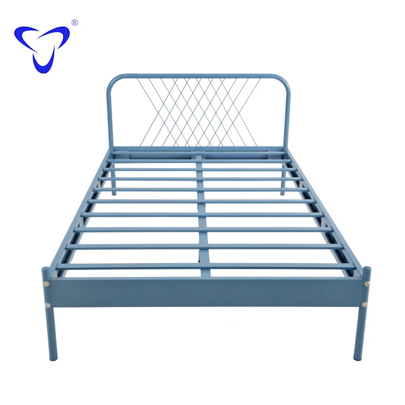 KD Structure Platform Steel Material Iron  Bed/Single Queen Metal Beds