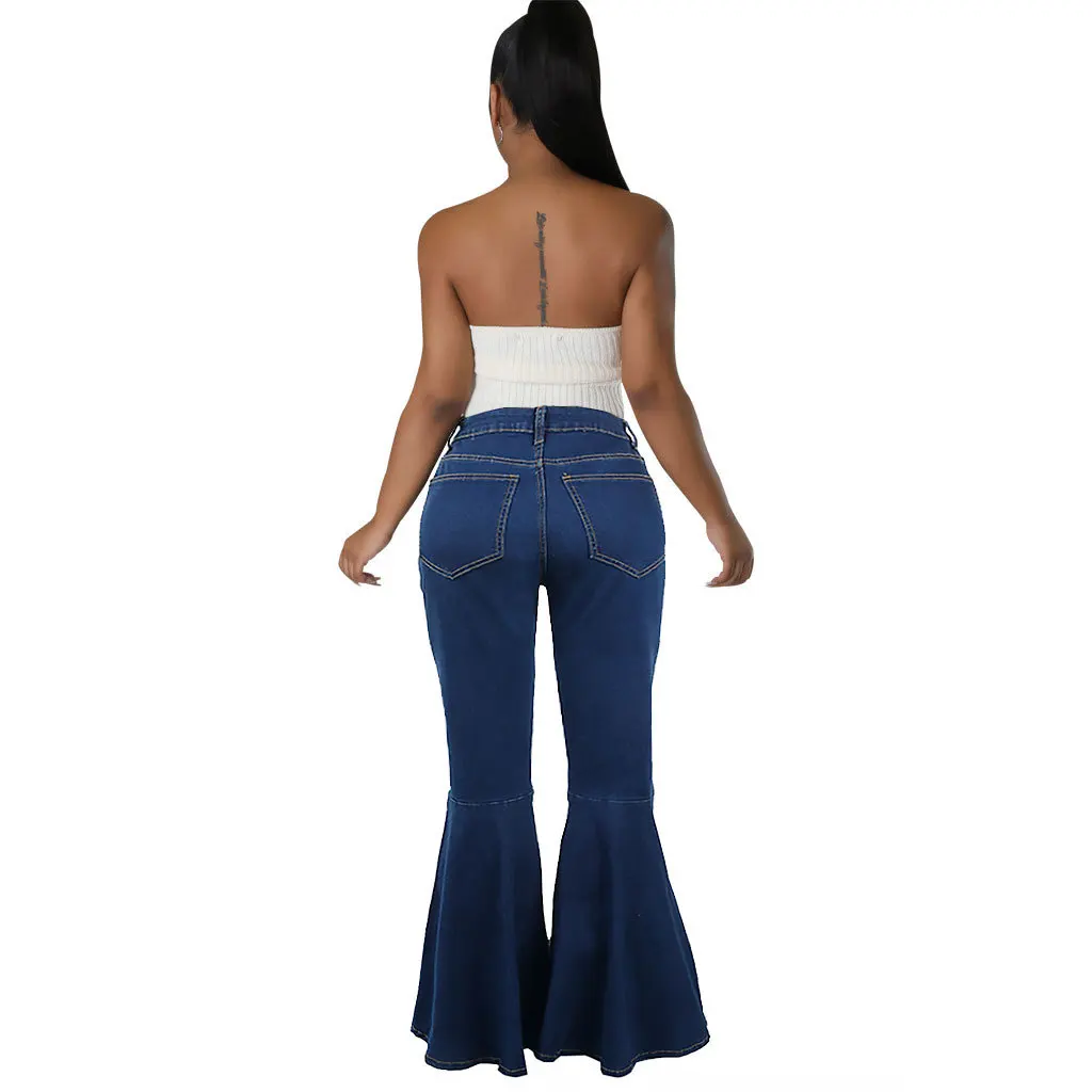 designer boutique vintage sexy streetwear casual floor length high waist skinny bodycon sheath denim boot cut flared jeans