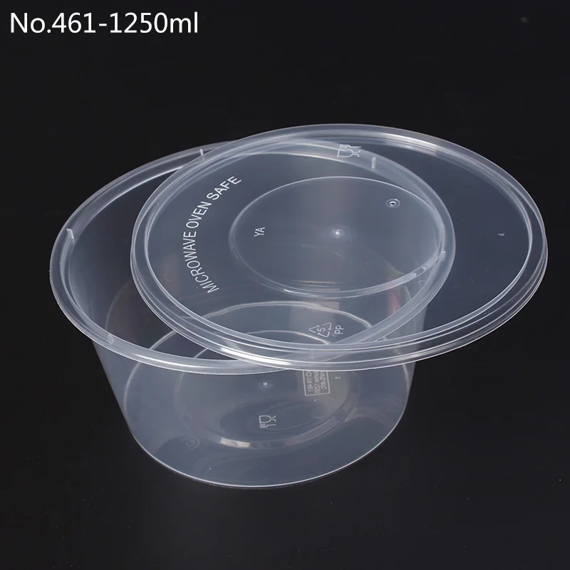 1250 ml restaurant round plastic food storage  box PP  Disposable food container