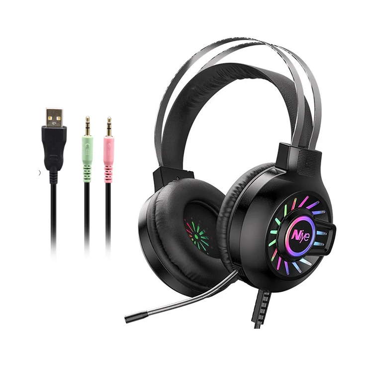 
Ready to Ship 50 mm driver RGB light 3.5 mm + usb gaming headset for PC , PS3 ,PS4 