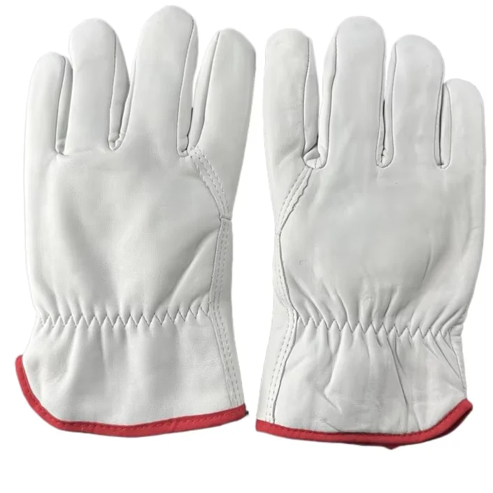 sheep skin Leather driver Gloves custom industrial construction for safety working Fireplace Heat Protection Heavy Duty  Gloves