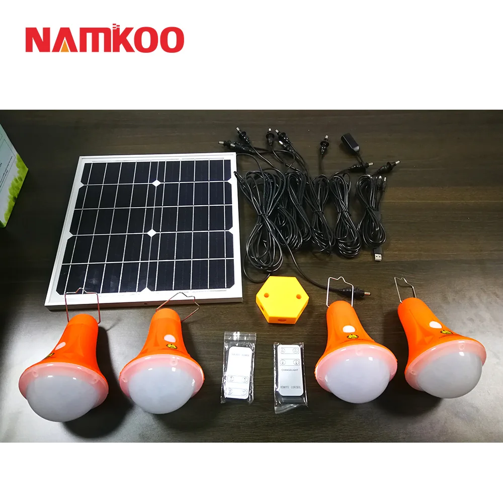 IP55 Portable Solar Power Led Bulb Outdoor Lighting Portable Solar Panel with Bulbs Solar Lamp Portable Lithium Ion 20W MPPT 6V
