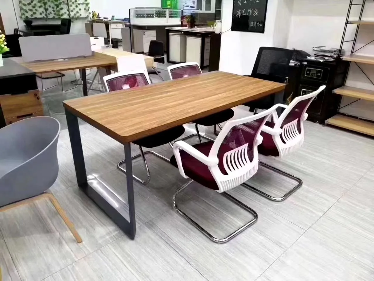 
Modern simple design office furniture computer desk wooden table with metal leg for sale 