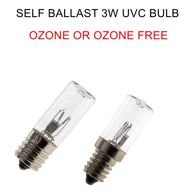uv bulb self ballast disinfection Ozone uv c  lamp  germicidal light  E14  3W Ultraviolet Sterilizer cabinet box Lamp UVC bulbs
