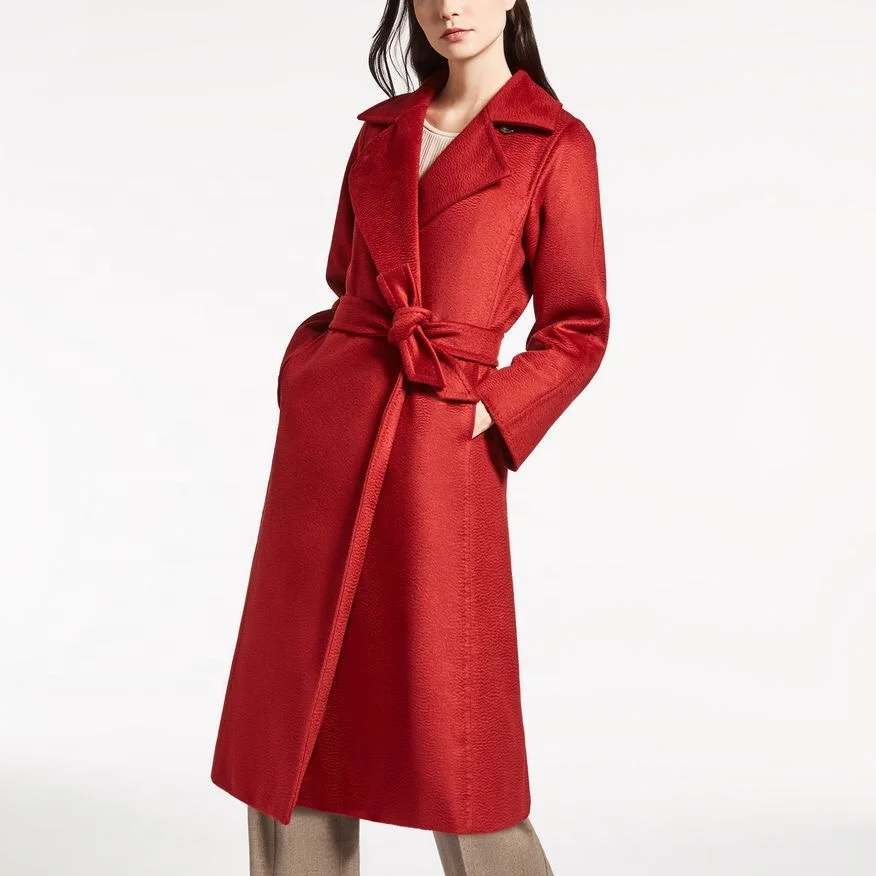 Factory Directly Supply Ladies Winter Cashmere Wool Coats Women Blend Trench Coat Long Overcoat Wool Coat