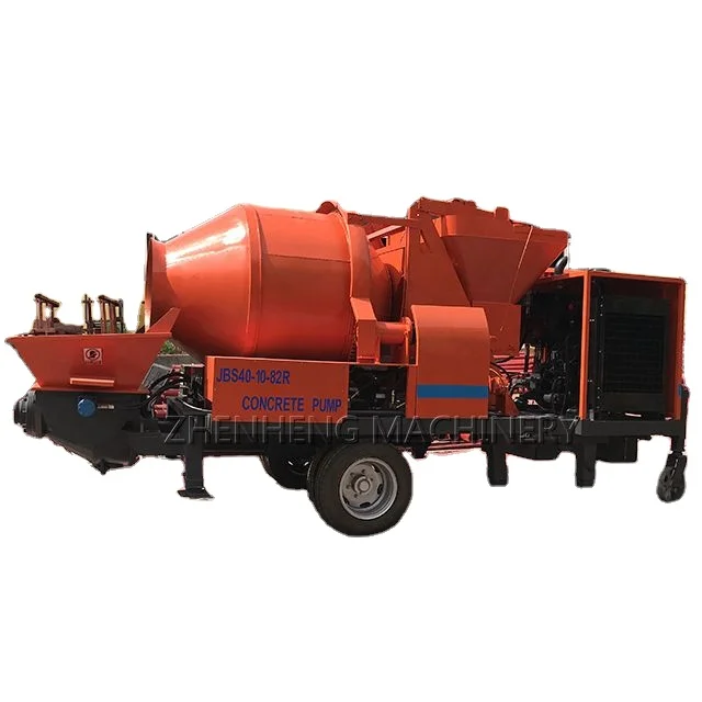 Portable mixing concrete pump diesel pumping concrete mixer machine