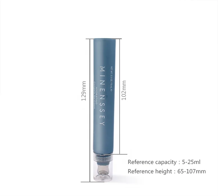 
19 diamater zinc alloy cover Plastic cosmetic packaging tube for eye cream and Essence 