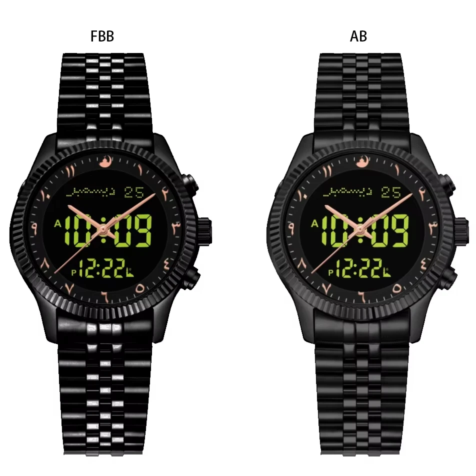 Arabic dial watch alfajr watch with 5 bar waterproof digital alharameen watch HA-6109