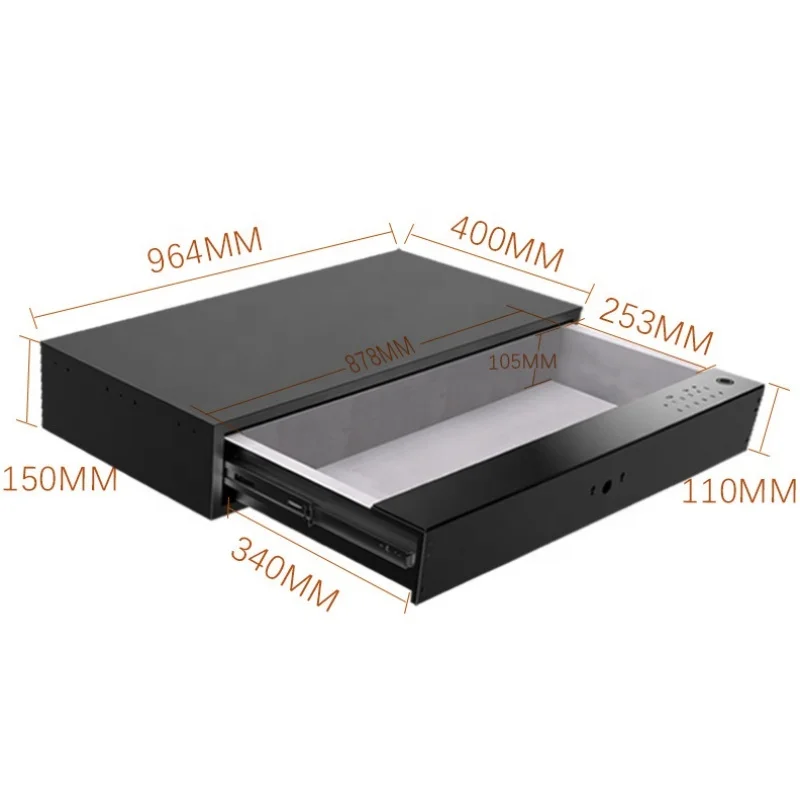 Wholesale Smart  Concealed  Drawer Box Safe Cashier Built In Fingerprint password deposit safe box drawer wardrobe fittings