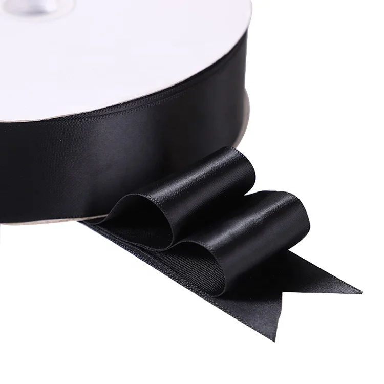 High Quality 0.3cm-8cm Sizes Stock Black And Multicolor DIY Party Wedding Polyester Gift Box Silk Ribbon