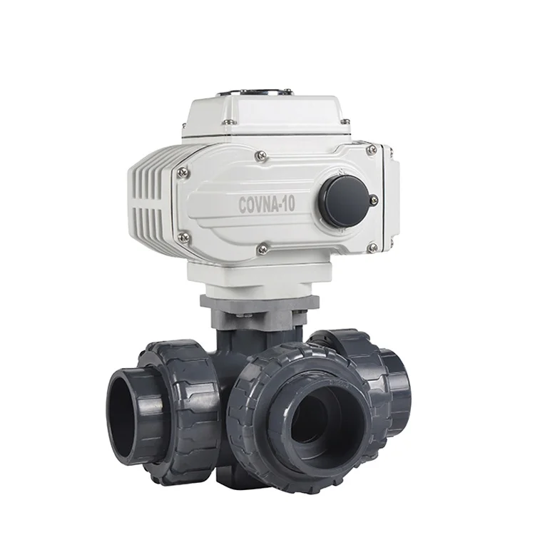 COVNA Motorized Valve PVC 2 inch 1 inch 24V 12V 220V 240V Electric 3 Way Ball Valve Supplier