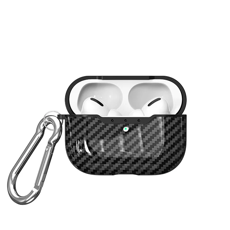  Защитный чехол из ТПУ и углеродного волокна для наушников Airpods Pro с логотипом на
