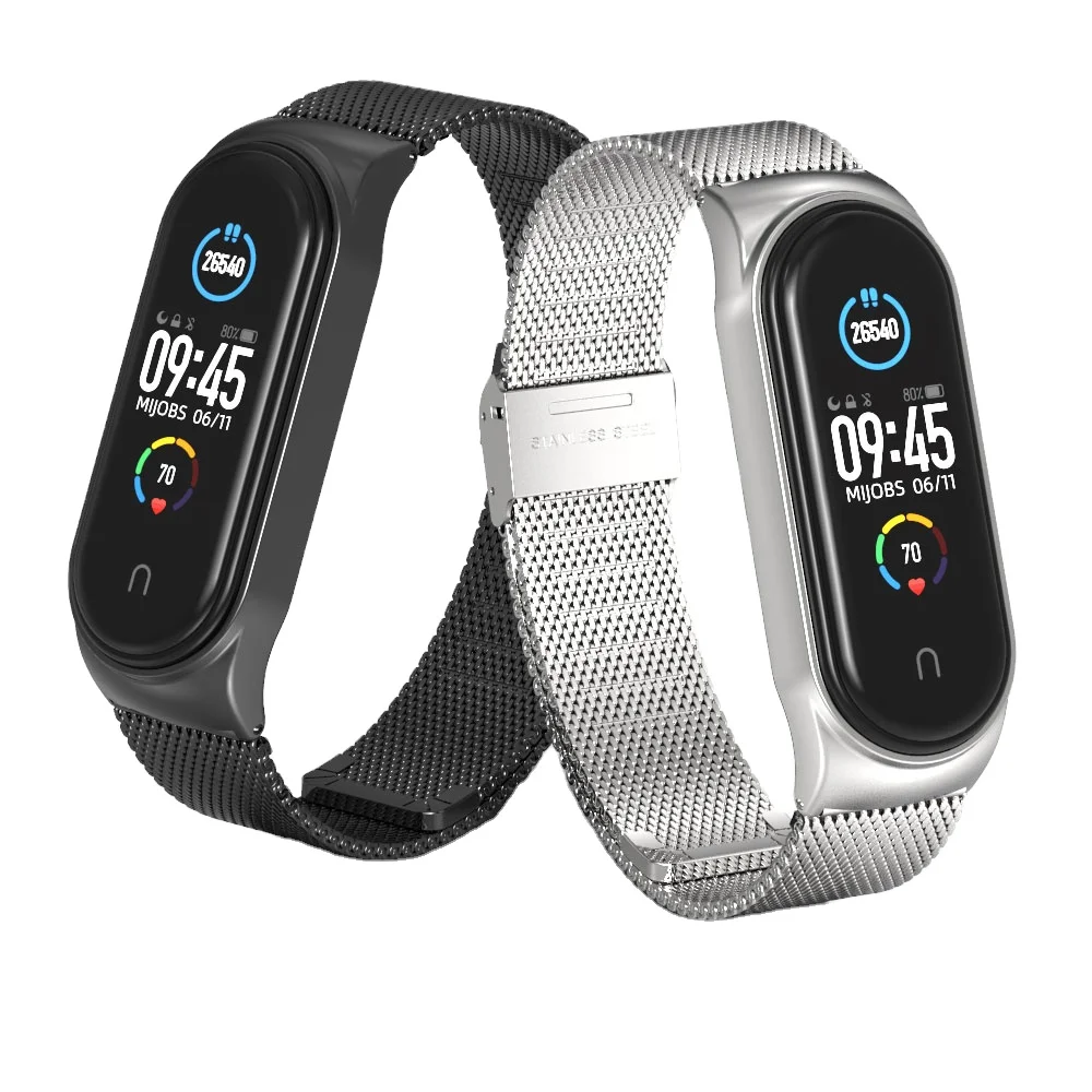 Ремешок из нержавеющей стали для смарт-часов Xiaomi Mi Band 6 5 4 3