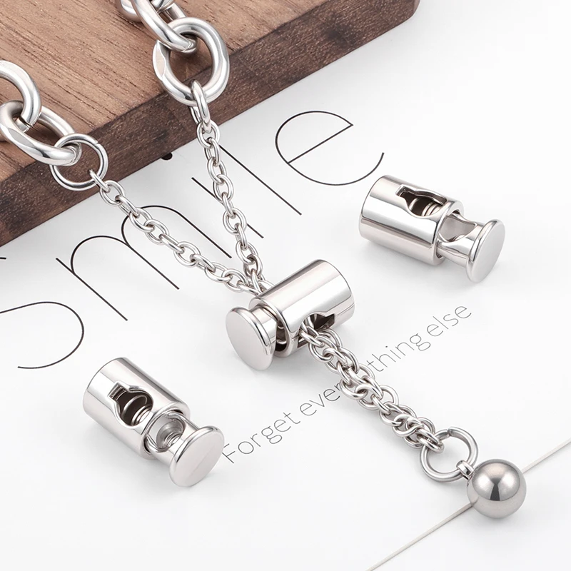 Alloy Elastic End Stopper Single Hole Buckle Adjustable Chain Cord String Stopper Shoelaces Bracelets DIY Jewelry Making