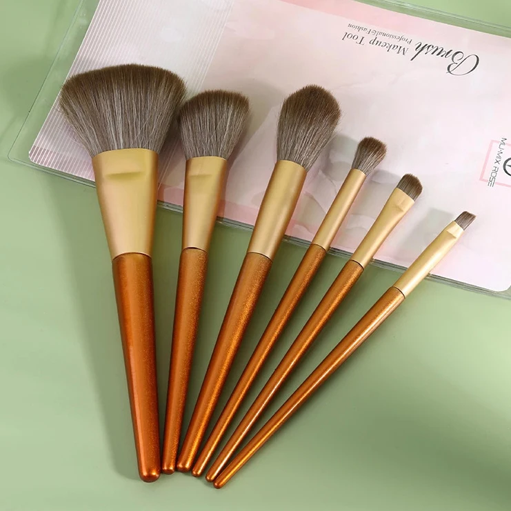 6 Pcs Custom Logo Private Label Factory Price Cosmetic Make Up Brushes Makeup Tools Brush Set High Quality