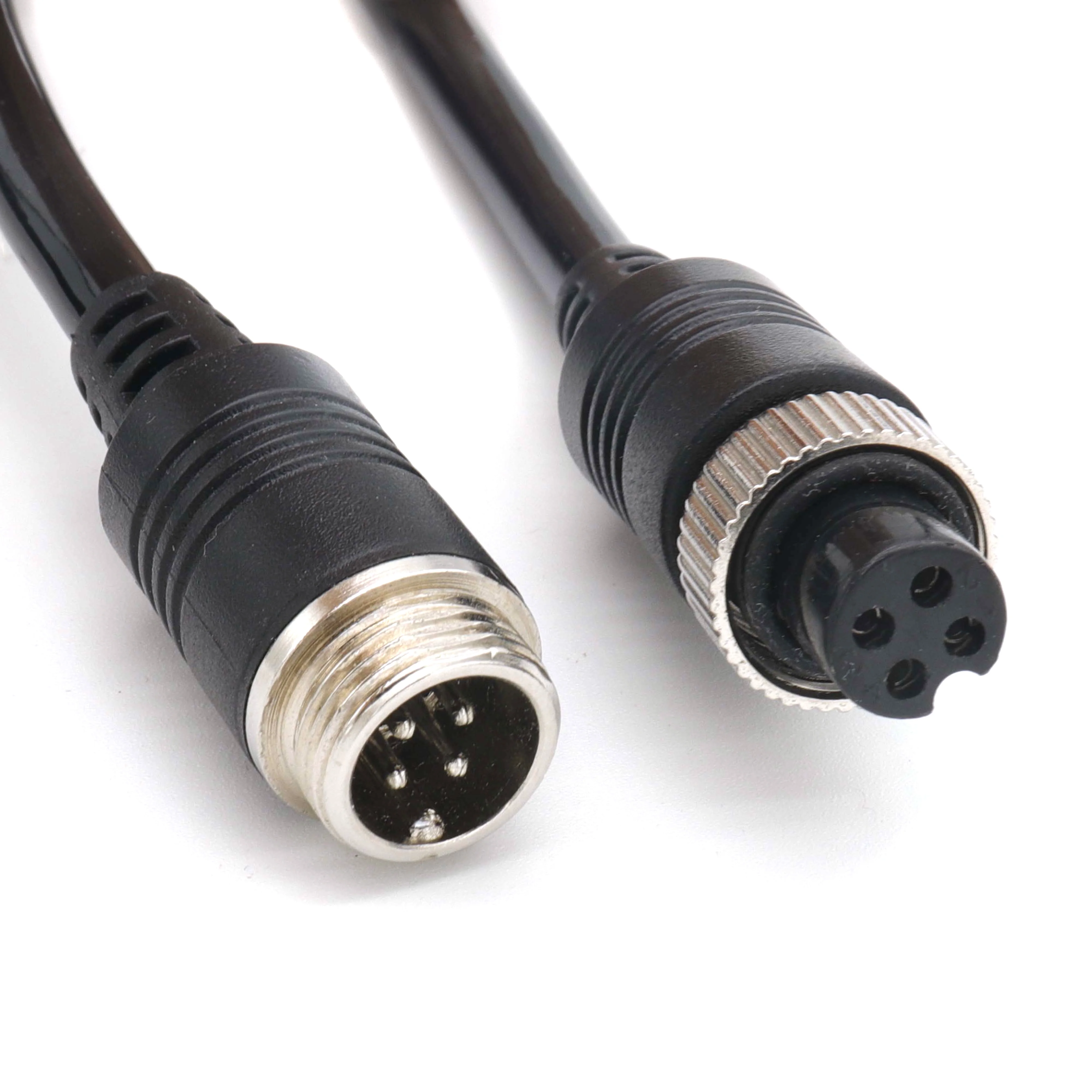 Car Video 4Pin Aviation Extension Lead Coil Spiral Cable for CCTV Rearview Camera Truck Trailer Camper