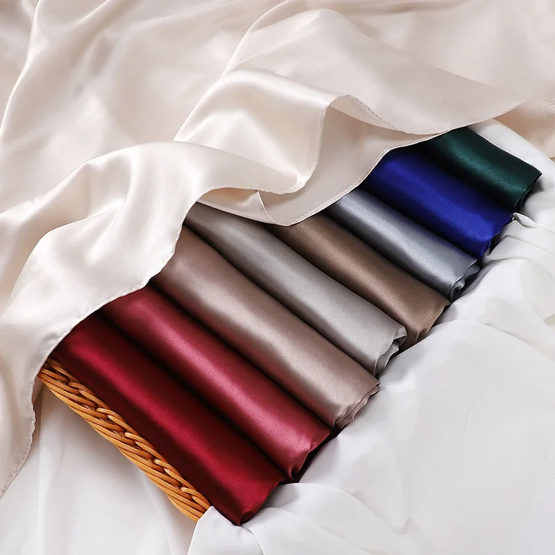 Southeast Asia High quality Solid Color Crypto Chiffon Bubble Silk-like Warp Stripe Muslim Scarf Hijab