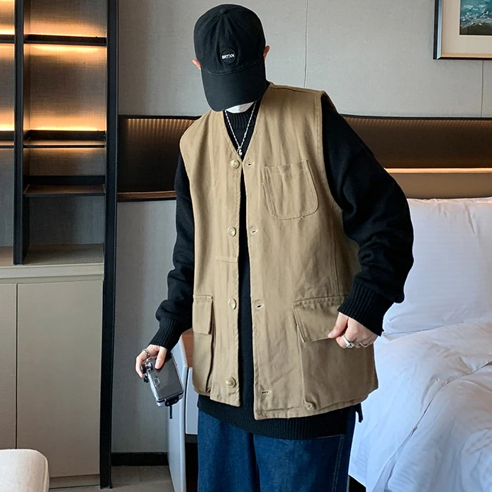 Fashion Fishing Vest Oversize Multi-pocket Outdoor Waistcoat for Men