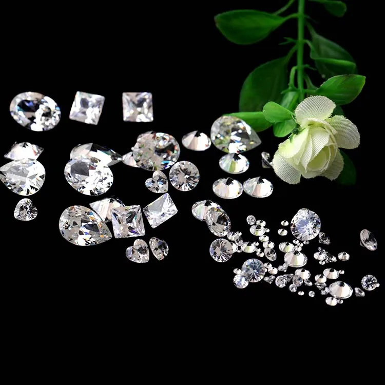 2404 Synthetic zircon bare stone nail zirconium eight center arrows round 0.9~3.5mm- 1000 pieces