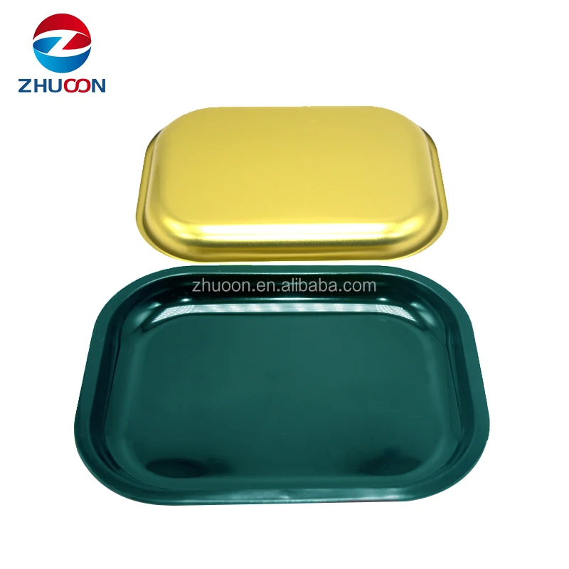 Multiple Size Custom LOGO Small Size Rolling Metal Tin Tray Tinplate Metal Serving Tray for Sale