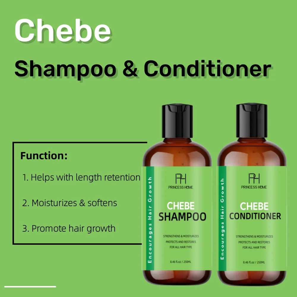 OEM Factory Price Natural Chebe Powder Restore Damaged Hair Regrowth Chebe Shampoo and Conditioner Sulfate Free For Men & Women