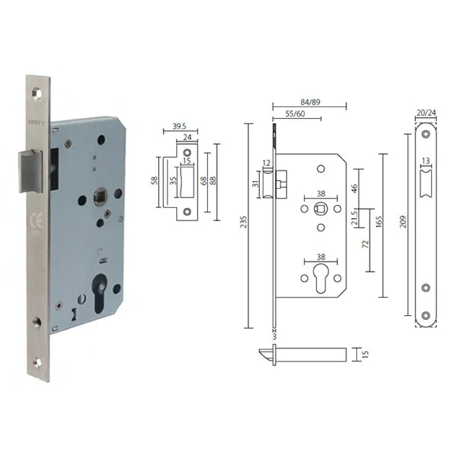 Unity Ml107204 multi point mortise locking system american mortise lock european mortise lock