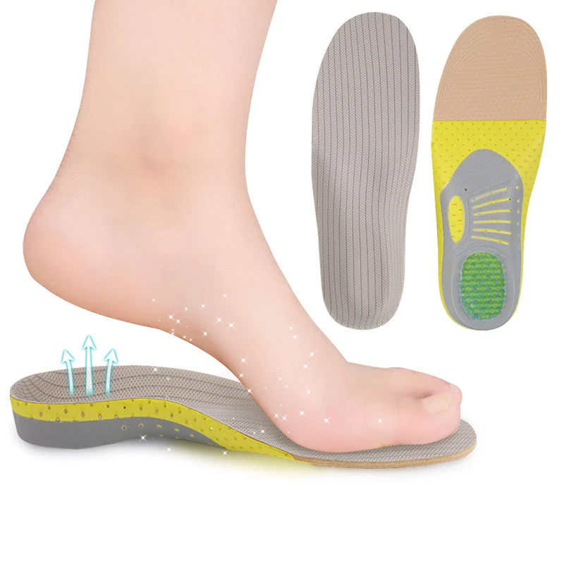 Plantar Fasciitis Feet Insoles high Arch Supports Orthotics Inserts Relieve Flat Foot Pain EVA Sports Insoles for shoes
