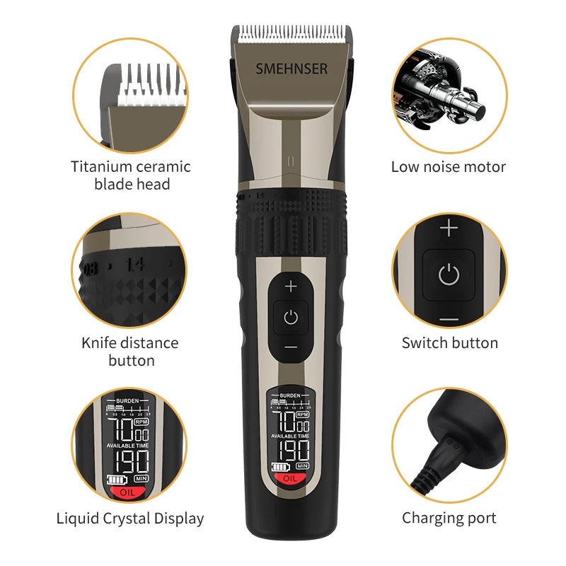  D5 SMEHNSER solo trimmer professional rechargeable electric barber cordless hair clippers for men trimer cutter