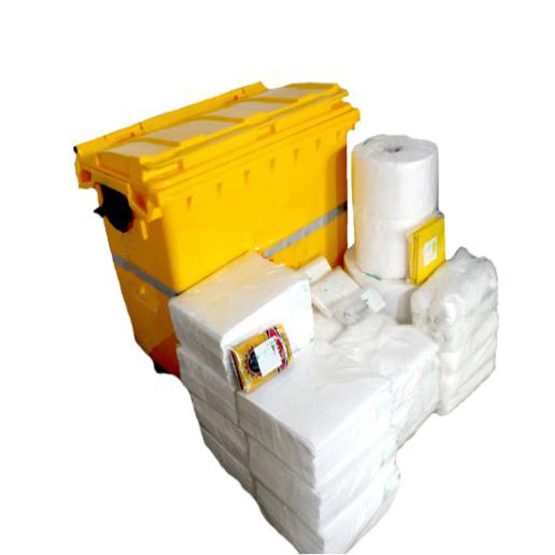 1110L Oil and fuel  wheeled spill kit  oil absorb pads oil absorbent spill kit  bin