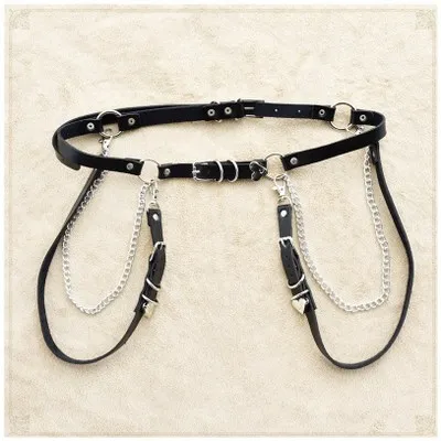Retro Rhinestones inlaid with fashionable waist chain accessories front back Adjustable length waist belts