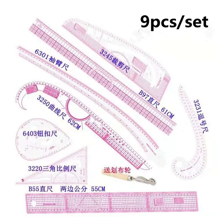 Tailor Ruler Sewing Tools Soft Plastic Comma Shaped Curve Measure Ruler Styling Design Ruler for Clothing Making