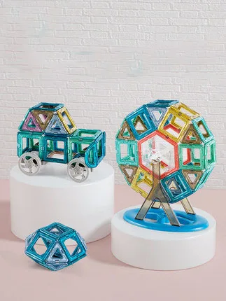 Kids magnetic tiles children building blocks 80 pcs set educational DIY construction toys