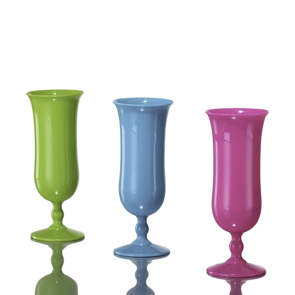 Unbreakable Custom 400ml Colored Plastic Hurricane Cup Cocktail Plastic Hurricane Drinking Glasses With Stem