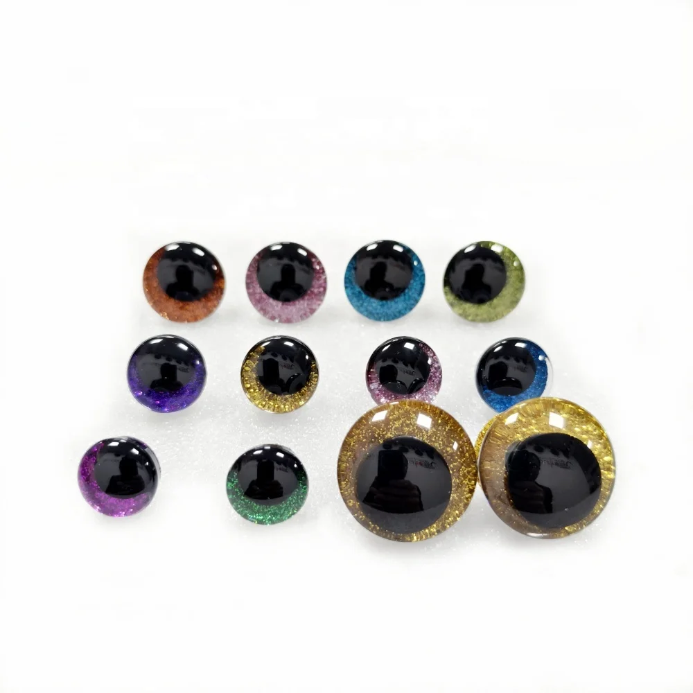 18/20/25/30MM Handicraft DIY Plastic Safety Eyes Amigurumi Off Center Pupil Glitter Safety Eyes Amigurumi