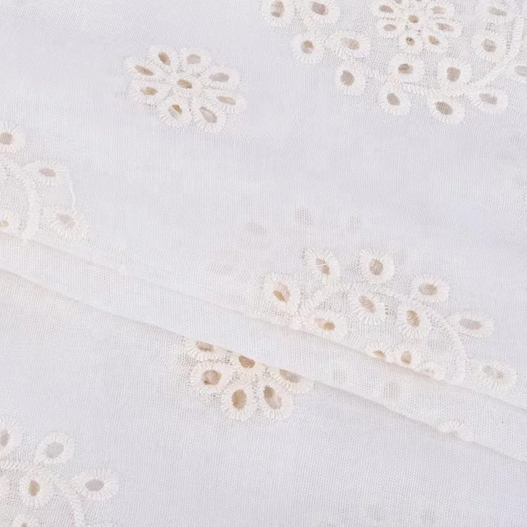 Technology Manufacturer Competitive Good Price Broderie Anglaise Eyelet Fabric For Clothing Cotton Embroidery