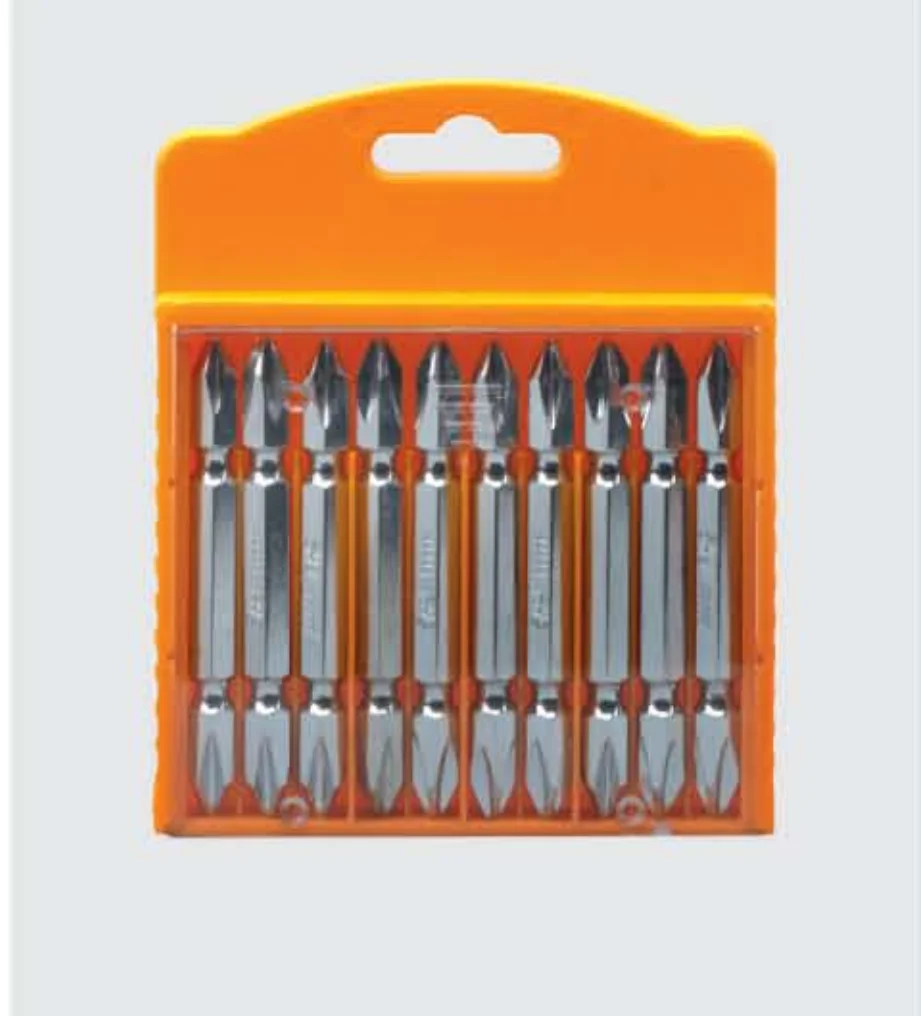 10pcs Packed Double Head magnetic Screwdriver Bits set, Sand Spray Finished Impact Screwdriver Bit 65mm