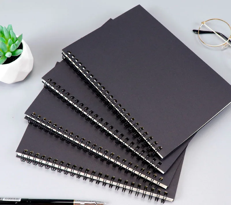 kraft Paper Spiral Notebook A5 Notepad B5 Horizontal Line Grid Student Exercise Paper Brown Paper