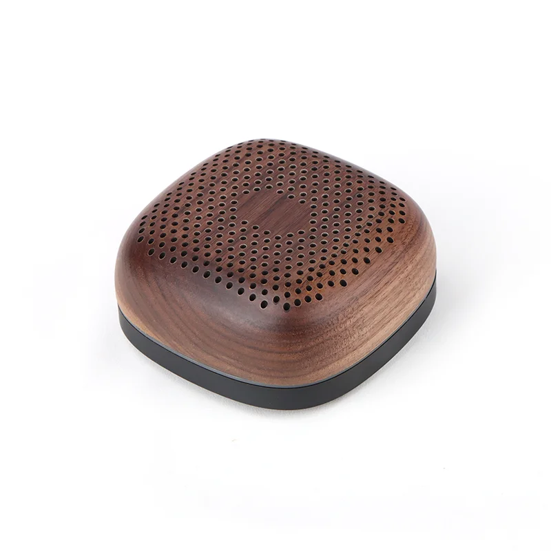 
Amazon Top Seller Portable Hamburger Natural Real Wood Music Speaker Loud Mini Blutooth Speakers With LED Lamp 