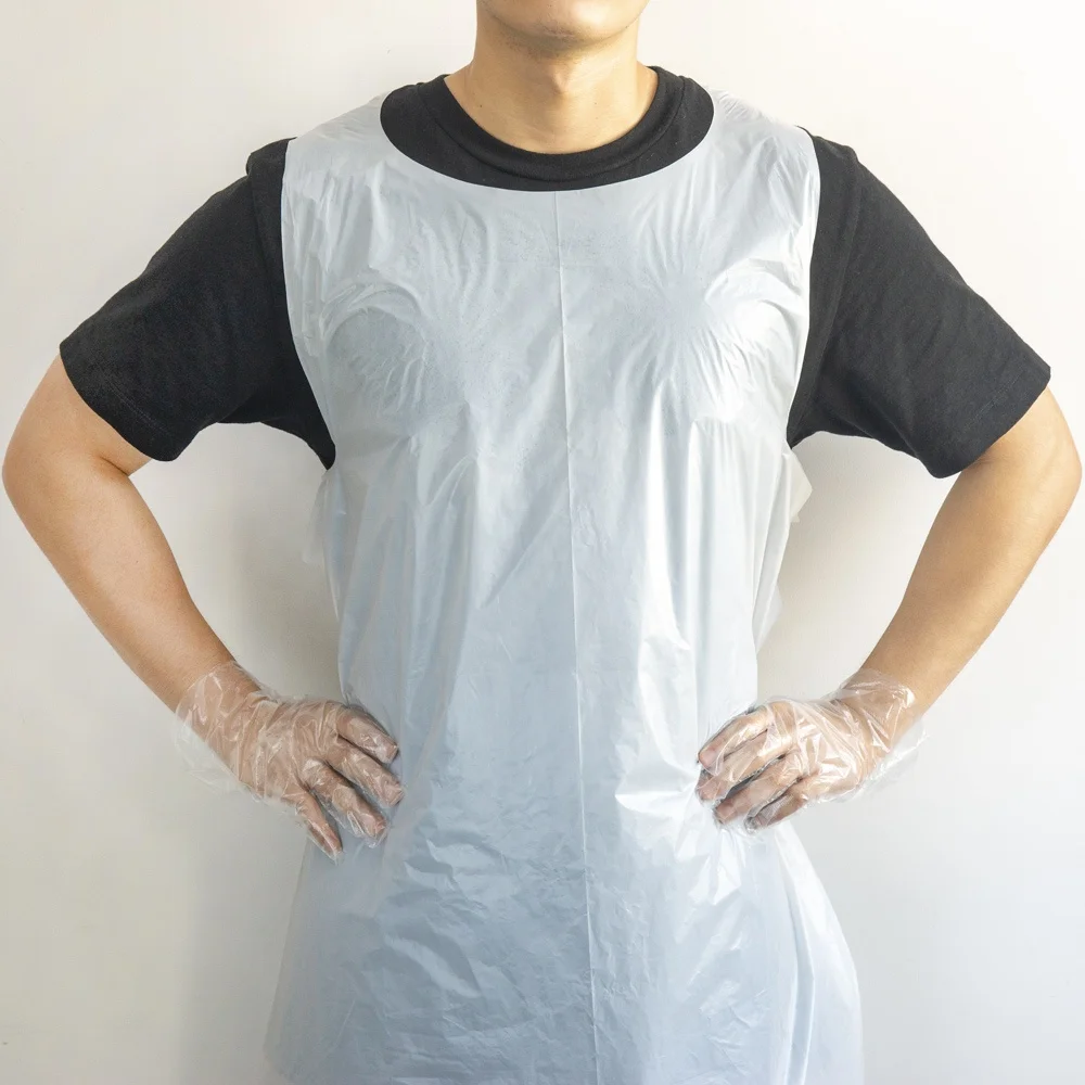 
YTBagmart China Supplier Pe Plastic Disposable Aprons With Long Ties Eco-Friendly Customized Kitchen Aprons For Food Service 