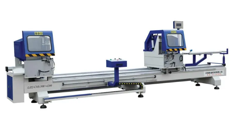 CNC Automatic Double Head Power Cutting Saw Machine Cutting Aluminum Frame And PVC Machine